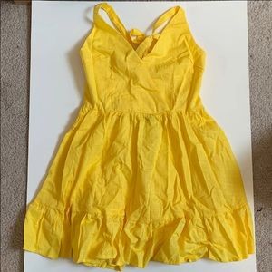 yellow open back sundress
